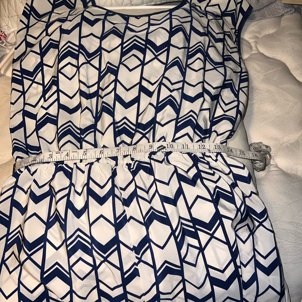Charlotte Russe Blue and White Patterned Dress